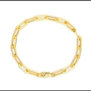 Paperclip bracelet 14k gold plated/925 SS/8 inch